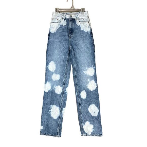 Pacsun 90’s Boyfriend High Rise Straight‎ Leg Bleached Jeans Size 24 - Picture 1 of 10